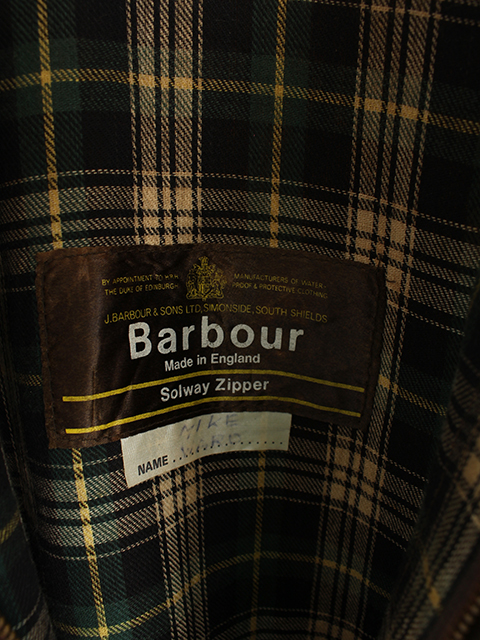 1WARRANT BARBOUR SOLWAY ZIPPER 38 1ワラントバブアーソルウェイジッパー38