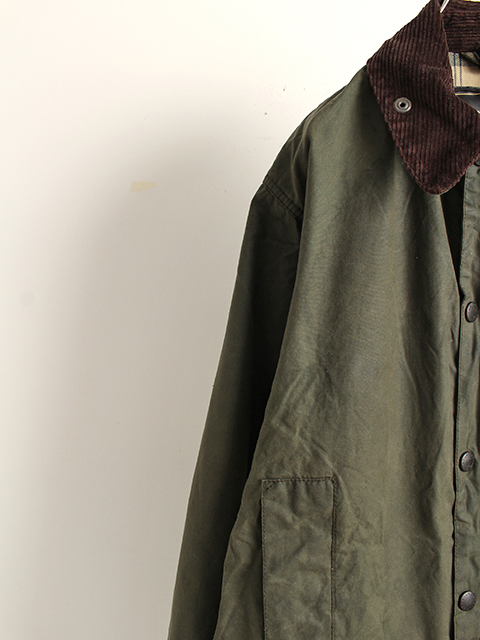 【USED】OIL OUT BARBOUR BORDER OLIVE size38 オイルアウトバブアーボーダーオリーブサイズ38