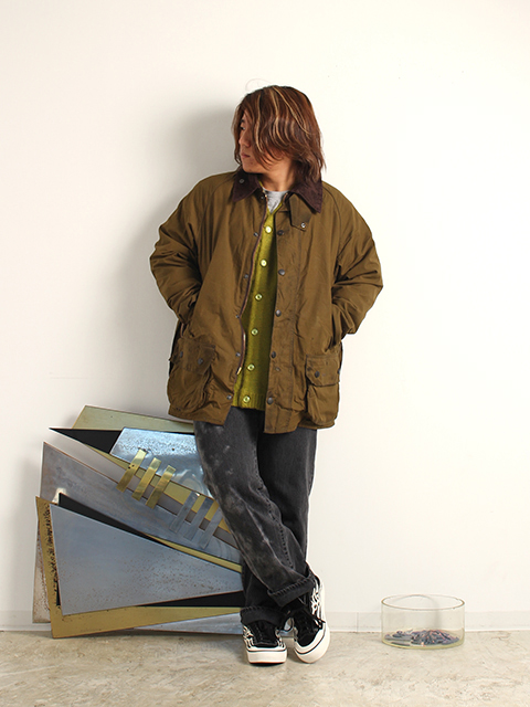 USED】OIL OUT BARBOUR CLASSIC BEAUFORT LIGHT KHAKI OLIVE size42