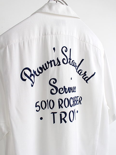 50s Seroice Bowling Shirt オープンカラー レーヨンボウリングシャツ USED