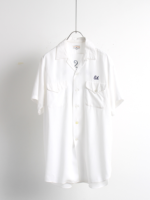 50s Seroice Bowling Shirt オープンカラー レーヨンボウリングシャツ USED