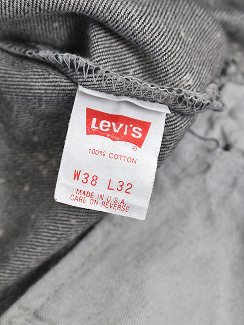 90s Levi's 501 USA製 ギャラクティックウォッシュ ブラックデニムパンツ リーバイス USED