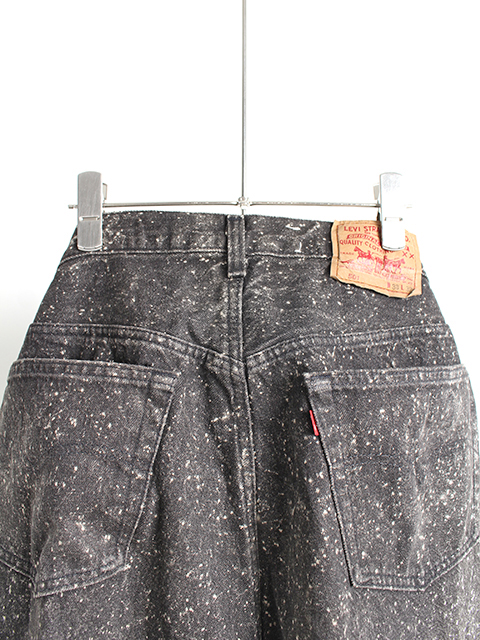 90s Levi's 501 USA製 ギャラクティックウォッシュ ブラックデニムパンツ リーバイス USED