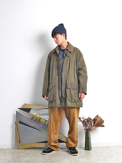 Barbour 2ワラント BORDER オリーブ サイズ44 バブアー ボーダー