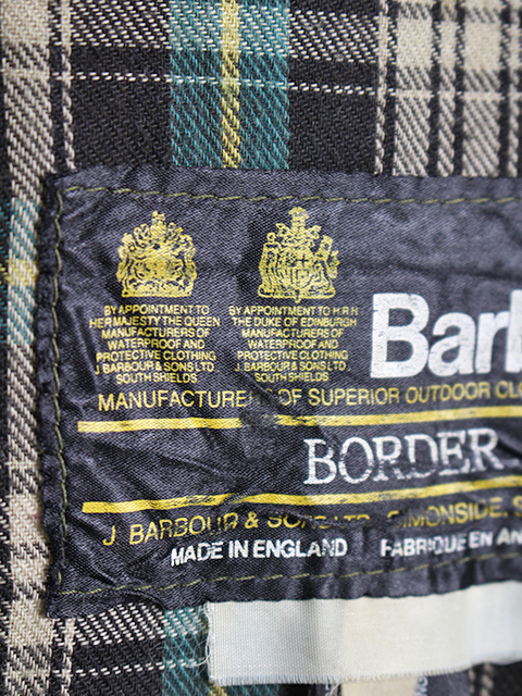 Barbour 2ワラント BORDER オリーブ サイズ44 バブアー ボーダー