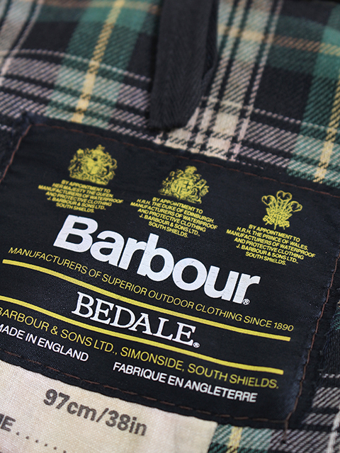 Barbour BEDALE セージ サイズ38 旧3ワラント 4ポケット バブアー ビデイル