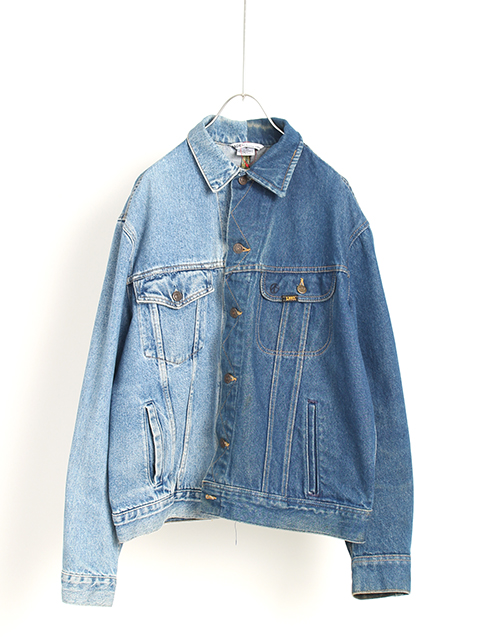 REMAKE 2FOR1 DENIM JEAN SIZE-4 JACKET SUNNY SIDE UP リメイク2FOR1デニムGジャンサイズ4
