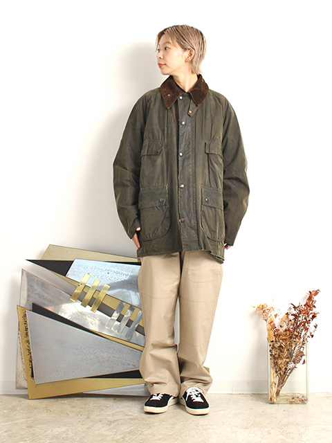 2WARRANT REPROOF BARBOUR-4POCKET BEDALE OLIVE C44 リプルーフバブアー4ポケットビデイル44サイズ