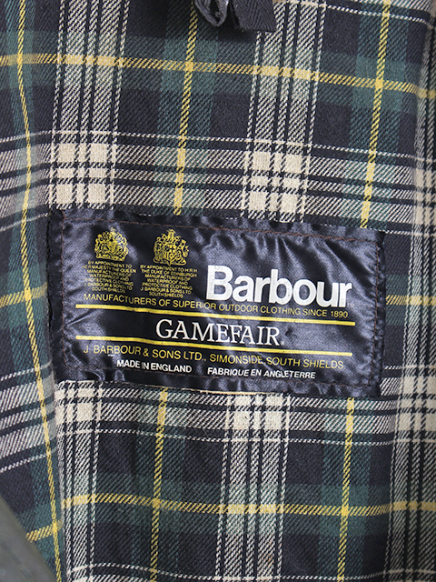 Barbour 2ワラント GAMEFAIR オリーブ サイズ36 バブアー ゲームフェア