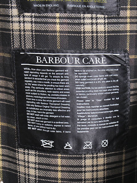 Barbour 旧3ワラント BORDER オリーブ サイズ42 バブアー ボーダー