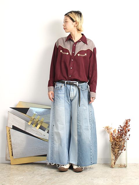REMAKE 4FOR1 WIDE DENIM PANTS SUNNY SIDE UP-SIZE2 TYPE-A サニーサイドアップ