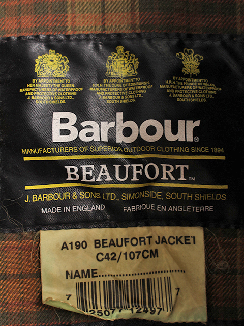REPROOF BARBOUR BEAUFORT RUSTIC C リプルーフバブアービューフォートラスティックサイズ