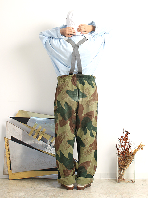 【USED】BELGIUM ARMY BRUSH STROKE CAMO SUSPENDER TROUSERS  ベルギー軍ブラッシュストロークカモサスペンダーパンツ