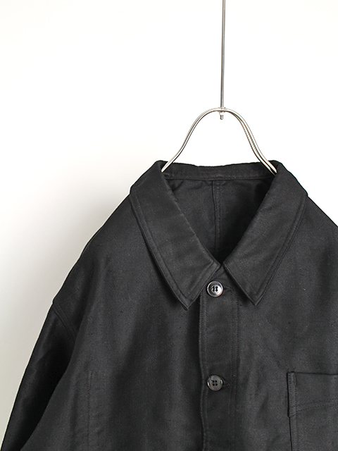 40～50s BLACK MOLESKIN FRENCH WORK JACKET -OIKOS 毎日を楽しく豊か 