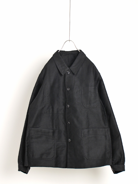 40～50s BLACK MOLESKIN FRENCH WORK JACKET -OIKOS 毎日を楽しく豊か ...