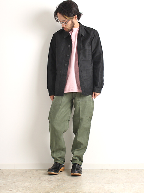 40s VULCAIN BLACK MOLESKIN FRENCH WORK JACKET ヴァルカンブラックモールスキンフレンチワークジャケット