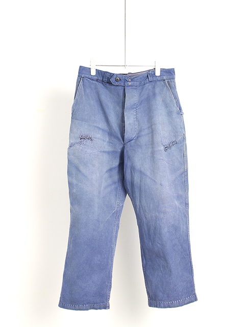 USED】FRENCH 'BARBE BLEUE' WORK PANTALON- BOTTON LE CABLE-PAINTED ...