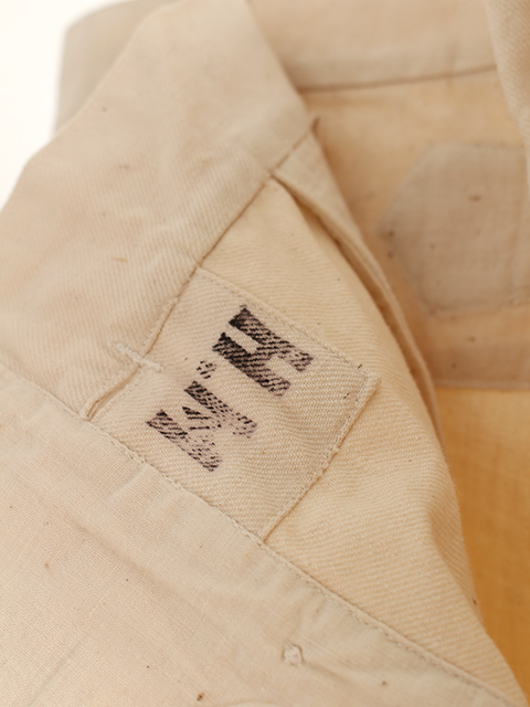 FRENCH ARMY HOSPITAL TROUSERS WHITE - BOTTON LE CABLE-PAINTED