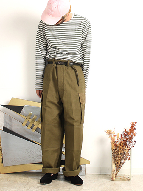 FRENCH ARMY M-47 CARGO TROUSERS 35SIZE ALUMI BUTTON-OIKOS 毎日を