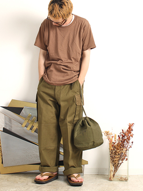 FRENCH ARMY M-47 CARGO TROUSERS 35SIZE ALUMI BUTTON フランス軍M47カーゴ35サイズアルミボタン