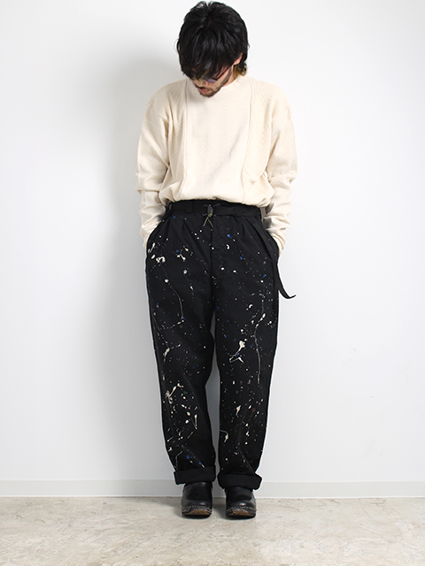 FRENCH ARMY M52 TROUSERS BLACK PAINTED フランス軍M52トラウザーブラックペイント
