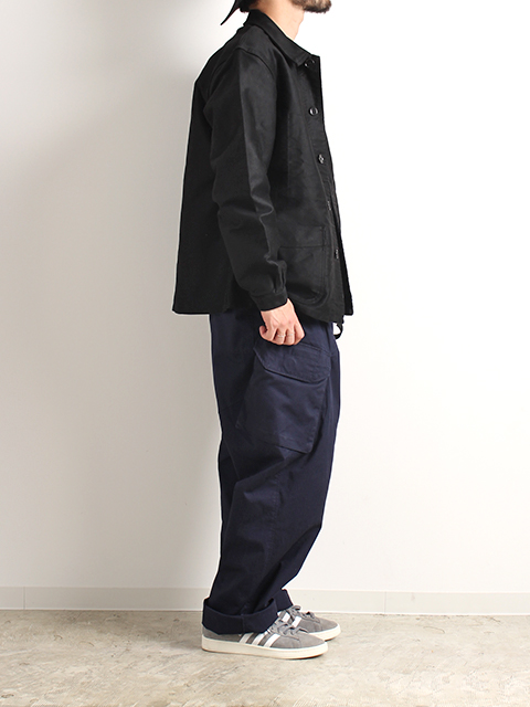 60s LE MONT ST MICHEL BLACK MOLESKIN FRENCH WORK JACKET-OIKOS 毎日 ...