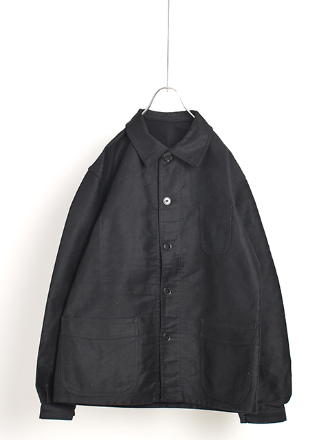 60s LE MONT ST MICHEL BLACK MOLESKIN FRENCH WORK JACKET  モンサンミッシェルブラックモールスキンワークジャケット