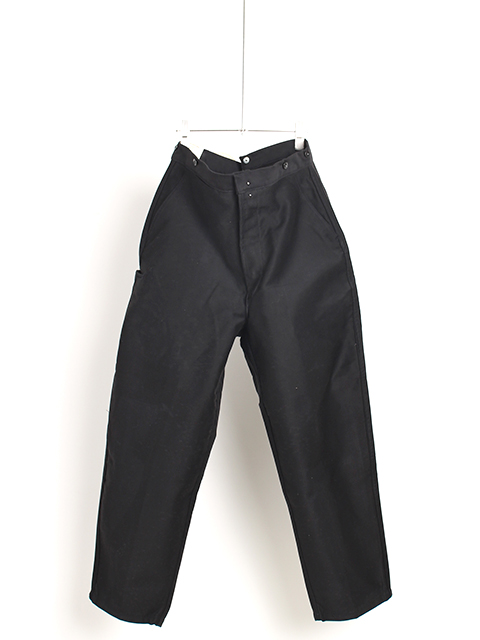 【DEAD STOCK】30s ADOLPHE LAFONT BLACK MOLESKIN WORK PANTS  アドルフラフォンブラックモールスキンワークパンツ