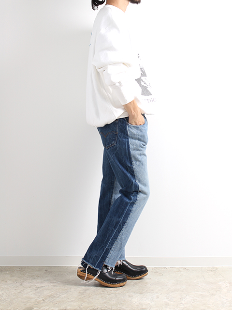 フロントローデニムパンツサイズ3B着画横