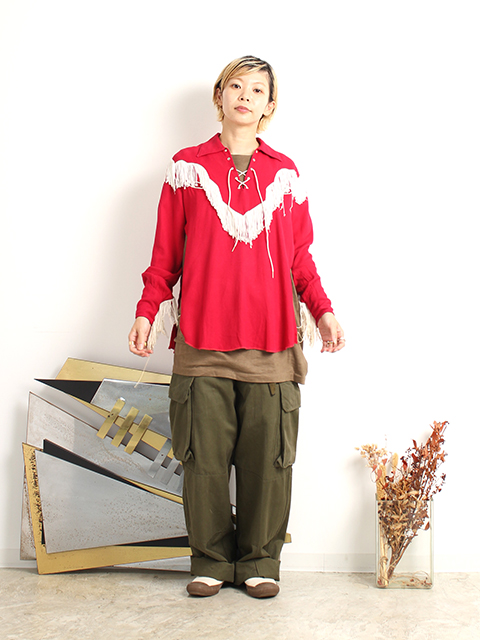 【USED】60s H BAR C FRINGE WESTERN SHIRT エイチバーシーフリンジウエスタンシャツ