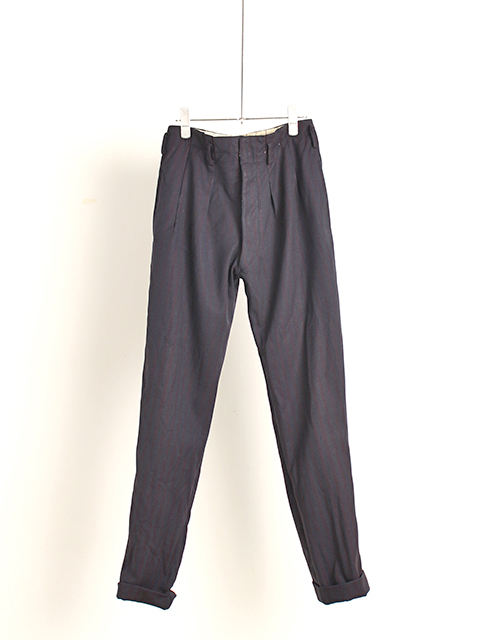 【USED】60s JAPAN VINTAGE NAVY STRIPE TROUSERS 'WATANABE'  日本ヴィンテージネイビーストライプトラウザー