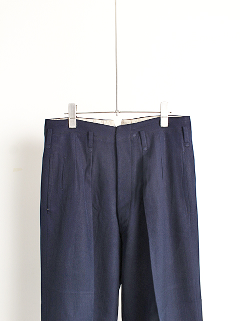 USED】70s JAPAN VINTAGE NAVY GABARDINE TROUSERS-OIKOS 毎日を楽しく