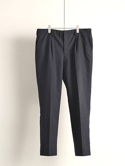 【USED】60s JAPAN Vintage Black Stripe Trousers TALON ZIP 'MIYUKIKEORI' 日本ヴィンテージブラックストライプトラウザーズタロンジップ'御幸毛織'