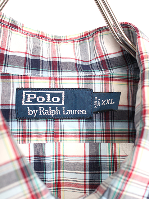 【USED】RALPH LAUREN S/S CHECK SHIRT SIZE-XXL ラルフローレン半袖チェックシャツ