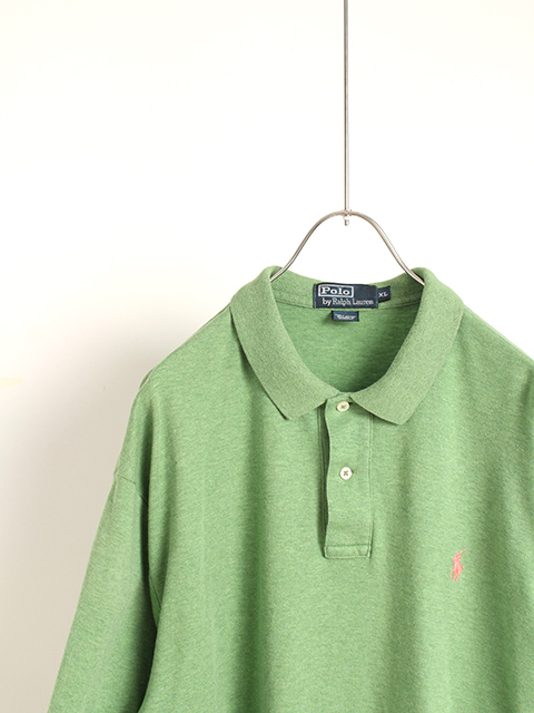 USED】RALPH LAUREN CUT＆SEWN POLO SHIRT ''GREEN XL'- 毎日を楽しく