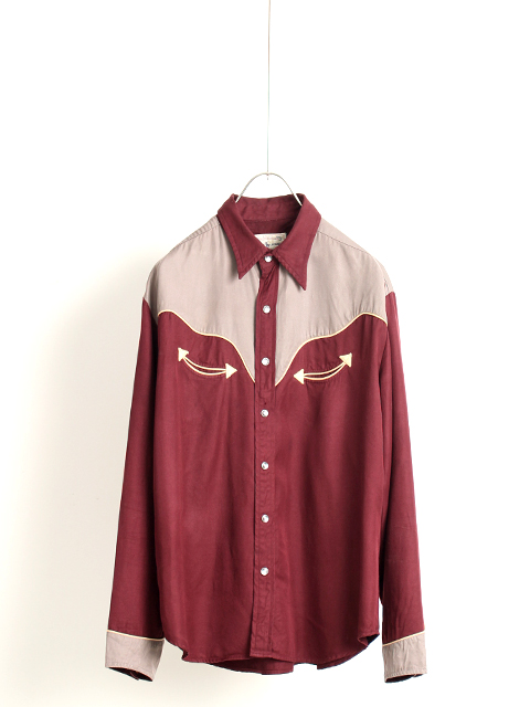 【USED】RALPH LAUREN RAYON WESTERN SHIRT ラルフローレンレーヨンウエスタンシャツ