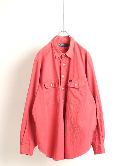 【USED】RALPH LAUREN WORK SHIRT PINK TWILLラルフローレンボタンダウン