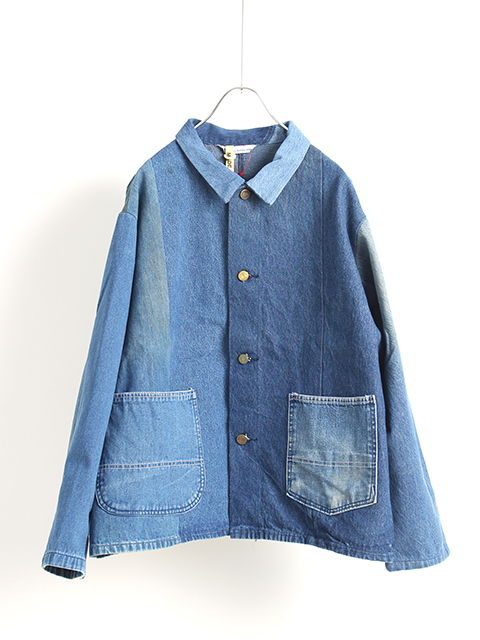 REMAKE PATCHWORK COVERALL SUNNY SIDE UP リメイクパッチワークカバーオール サニーサイドアップ