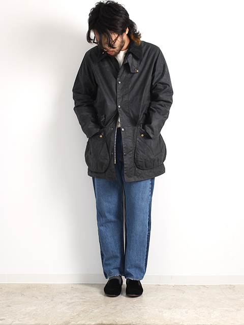 REPROOF&RESIZEBARBOUR JACKET NAVY 40 BORDER-OIKOS 毎日を楽しく豊か 