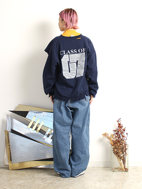 REMAKE WIDE DENIM PANTS-SUNNY SIDE UP SIZE-2B リメイクワイドデニムパンツサニーサイドアップ