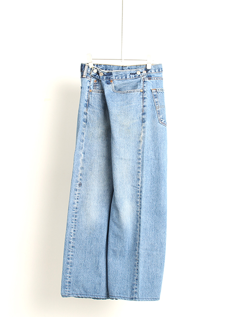 SUNNY SIDE UP REMAKE WRAP DENIM PANTS - デニム