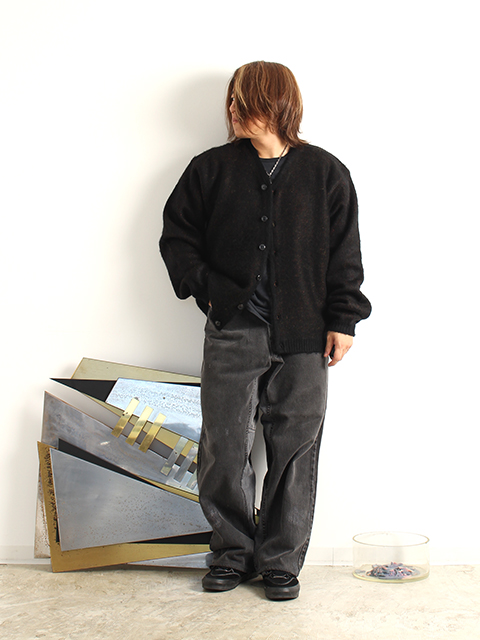 REMAKE BLACK WIDE DENIM PANTS-SUNNY SIDE UP-OIKOS 毎日を楽しく豊か