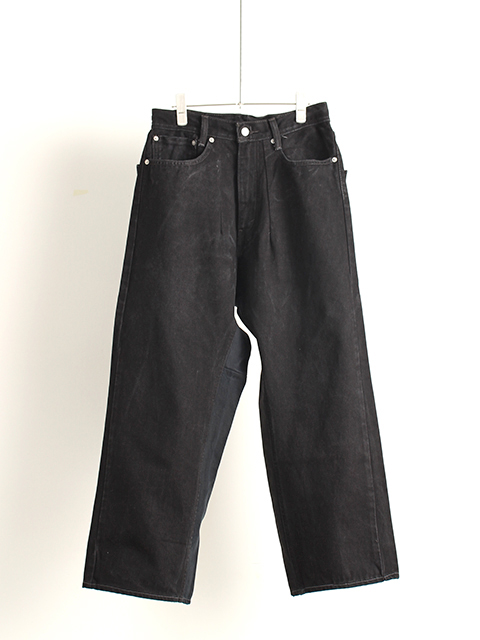 REMAKE BLACK WIDE DENIM PANTS-SUNNY SIDE UP-OIKOS 毎日を楽しく豊か