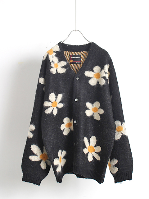 TOWNCRAFT SHAGGY RAGLAN CARDIGAN FLOWER タウンクラフト シャギーラグランカーディガン フラワー