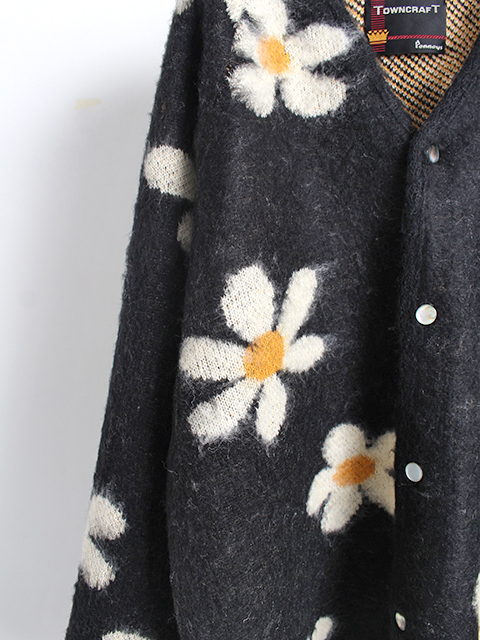 TOWNCRAFT SHAGGY RAGLAN CARDIGAN FLOWER タウンクラフト シャギーラグランカーディガン フラワー