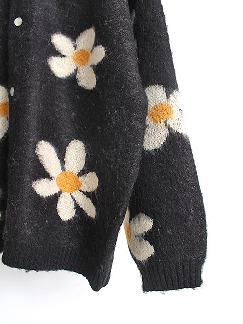 TOWNCRAFT SHAGGY RAGLAN CARDIGAN FLOWER タウンクラフト シャギーラグランカーディガン フラワー