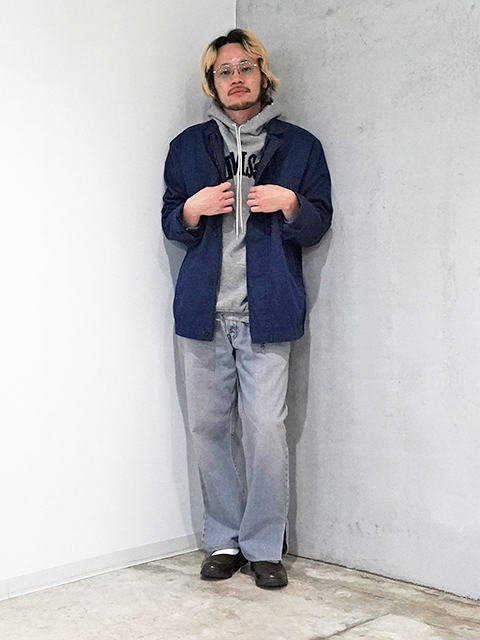 【USED】LONDON UNDER GROUND WORK JACKET-NAVY WITH ZIP イギリス地下鉄ワークジャケットネイビージップ付き