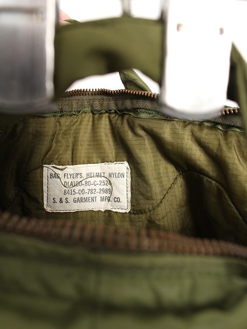 アメリカ空軍ヘルメットバッグ80年代ブラスジップUSED