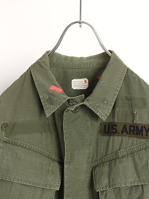【USED】US ARMY JUNGLE FATIGUE SHIRT S-R アメリカ軍ジャングルファティーグシャツ