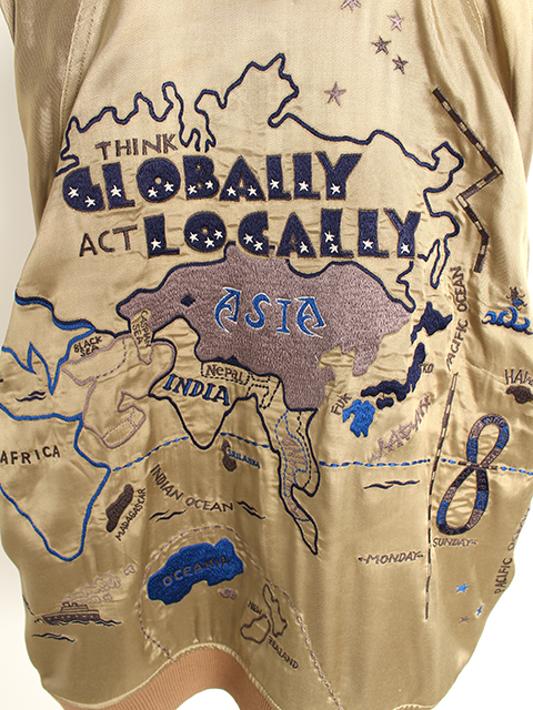 WORLD MAP EMB SOUVENIR JACKET TIGRE BROCANTE ワールドマップ刺繍スーヴェニアジャケット